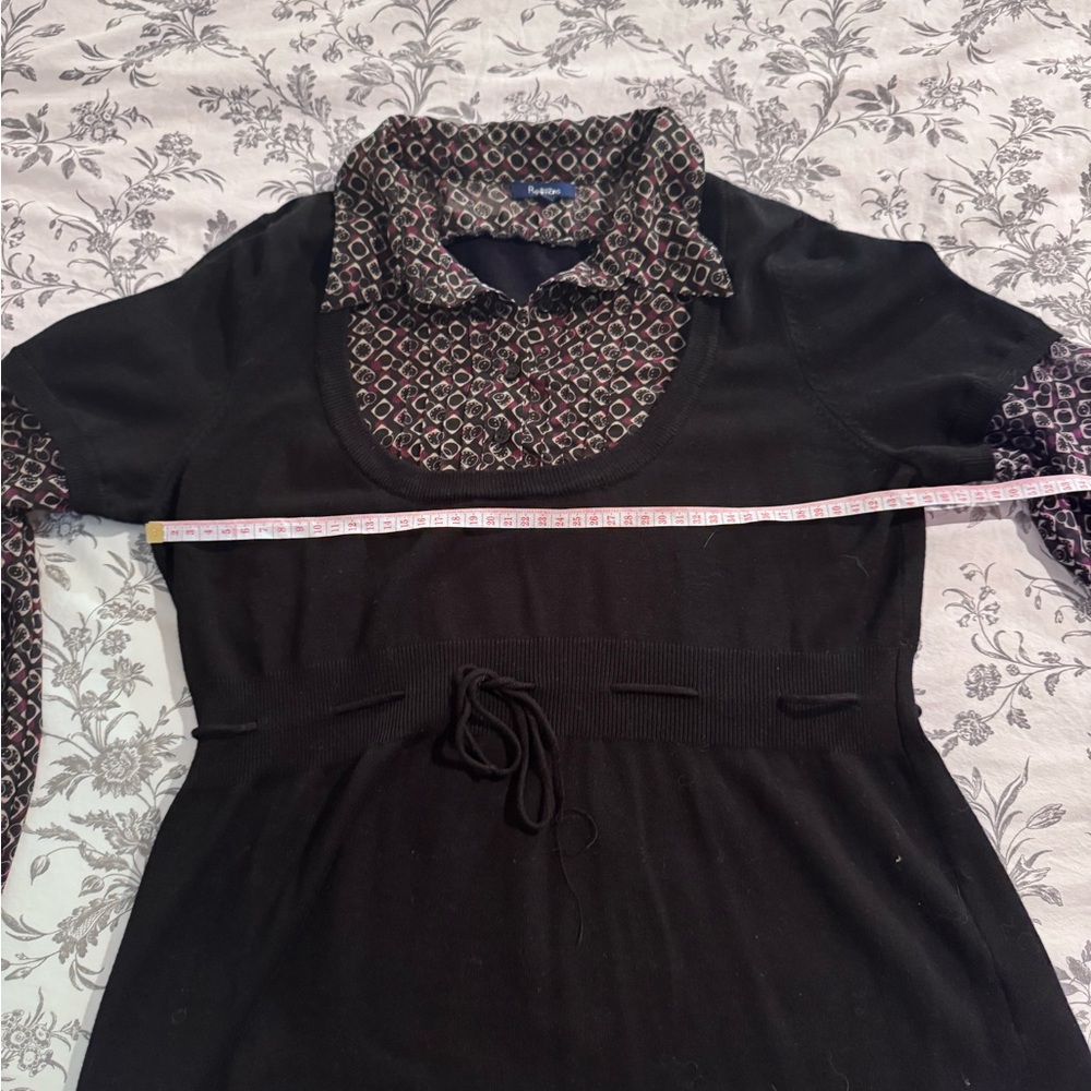 Reitmans Black top with Patterned Accents